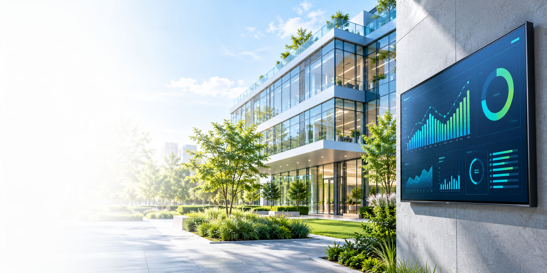 Visualización de un edificio con gestión energética